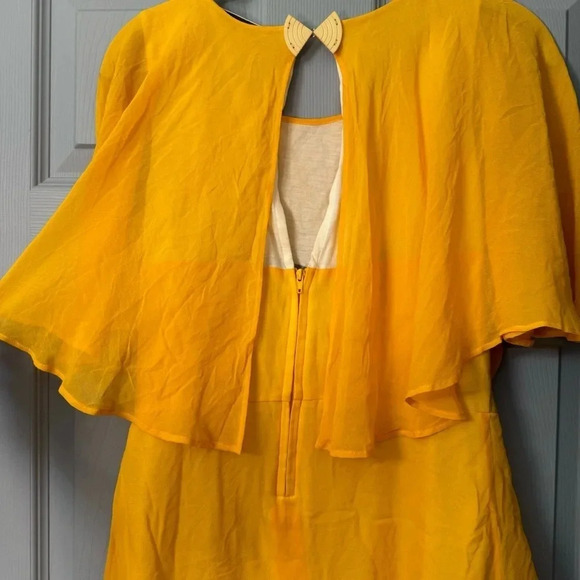See by Chloe Yellow Flowy Short Sleeve Top Women Size 4 - Picture 5 of 7